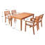 Gaynell 4 - Person Wood Patio Dining Set with Rectangular Table , Cushions Included