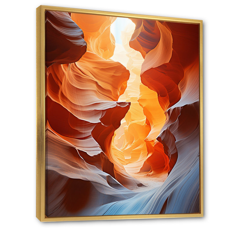 Jaimon Canyon Antelope Symphony I - Canyon, art mural, 44" H x 34" W, Cadre flottant doré