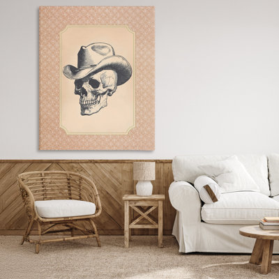 Toile de crâne de cowboy rétro, design par Arlington Prints
