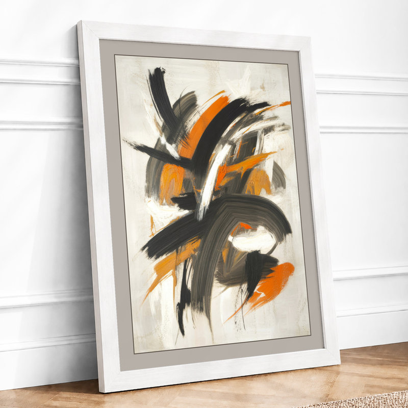 Gestural Abstractions Abstract - Framed Print, A2 - 59.4 x 42.0 cm, White