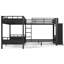 Lits jumeaux quadruples avec rangement, structure en MDF et métal, style moderne et gain d'espace pour la maison