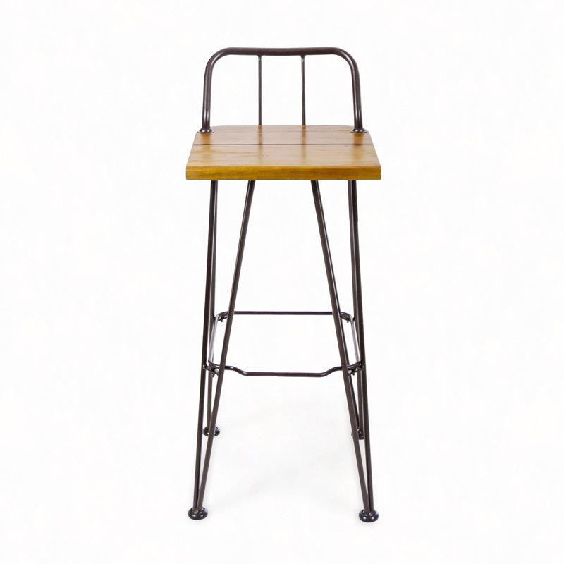 Tabouret industriel en bois et en métal