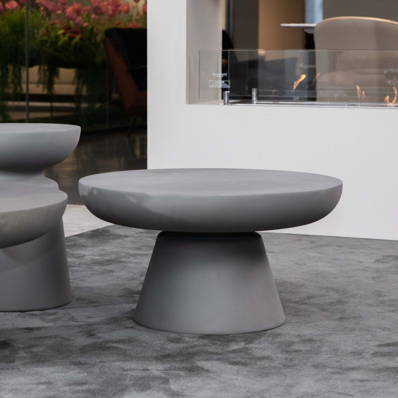 KYLIX Concrete Coffee Table 35.6cm H X 66cm L X 66cm W, Grey/Brown/Blue, 35.6cm H x 66cm W x 66cm D