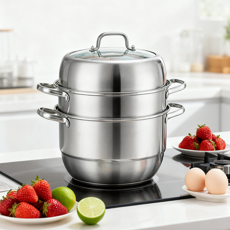 Living And Home Stainless Steel Stock Pot