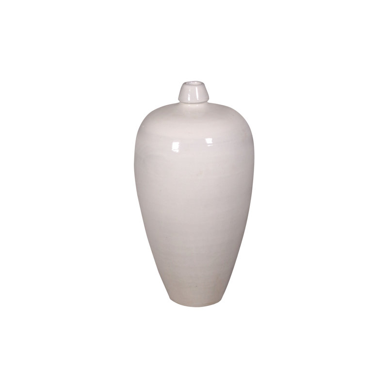 Petit vase prune en céramique 17 po