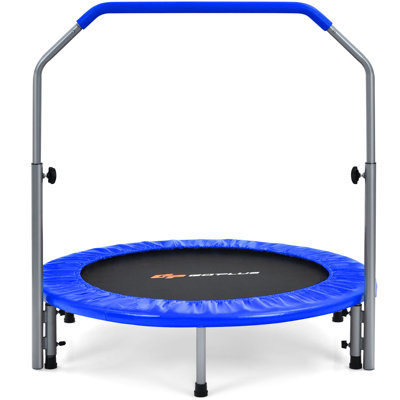 Costway Round Fitness Trampoline with Handlebar