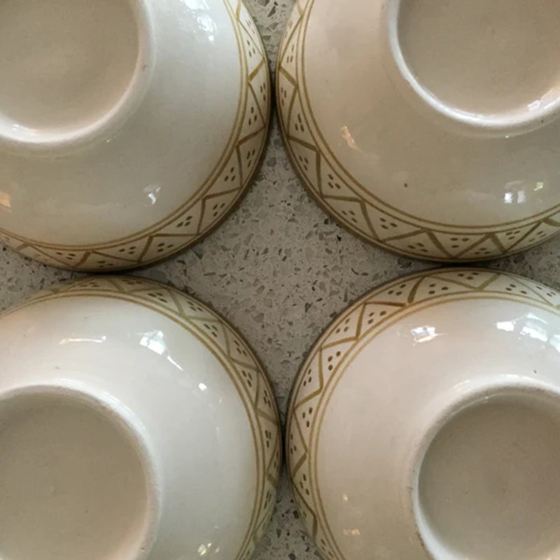 4 Piece Dining Bowl Set, Olive