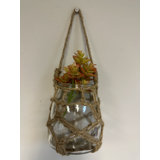 Glass Jar Candle Holders With Rope Netting