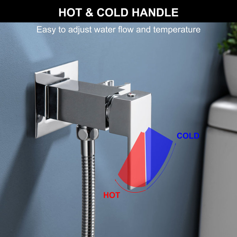 Robinet de bidet à centre central, Chrome poli