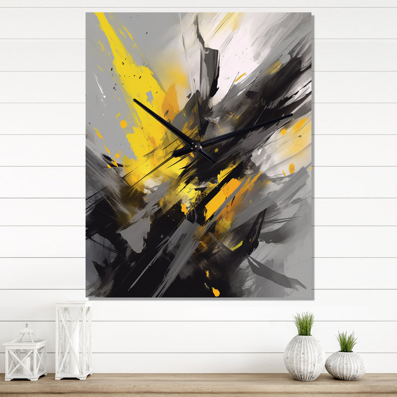 Horloge murale jaune et jaune, Moyen