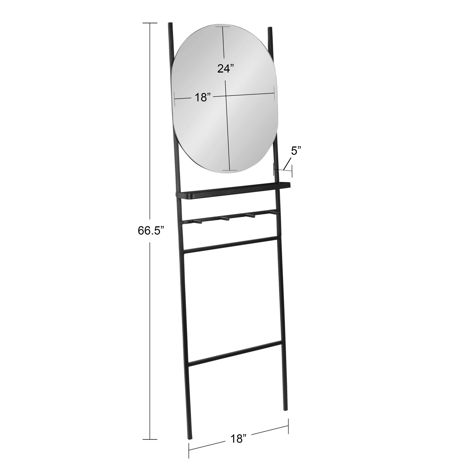 Vesey 18" Mirror, Black
