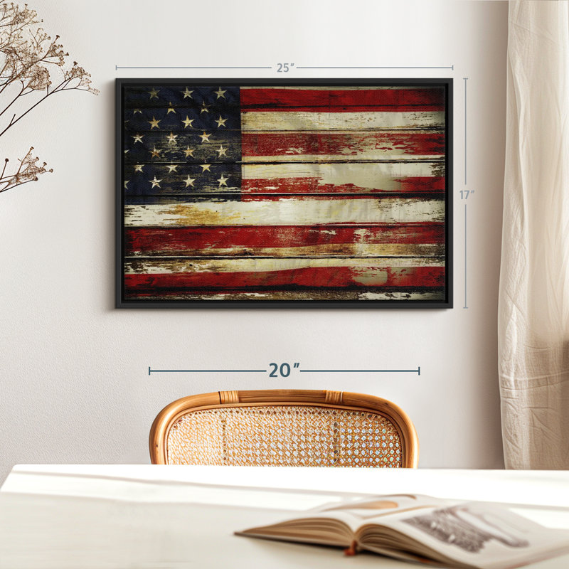 «Flags», impression sur toile avec drapeau américain, H 17 po x l 25 po