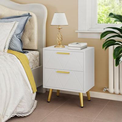 30cm W Manufactured Wood Bedside Table