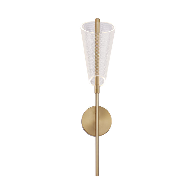 Mulberry 1 - Light LED Wallchiere, Brushed Gold/Light Guide