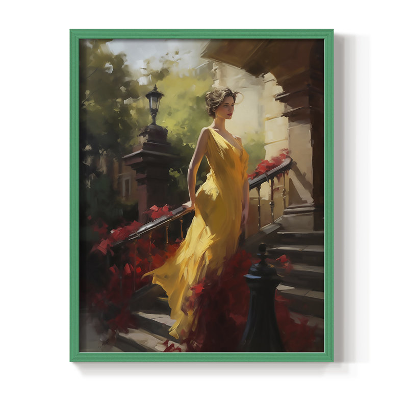 Reproduction encadrée WOMEN Series CDLXVII - bois massif, Vert, H 11 po x l 9 po