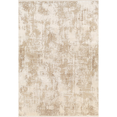 Tapis beige tissé à la machine Hilma