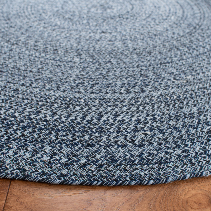 Manzanares Hand Woven Cotton Chevron Rug, Round 6'