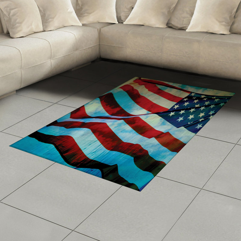 Tapis décoratif en polyester à haute densité à longs fils American, Rectangle— 4 pi x 5 pi 8 po