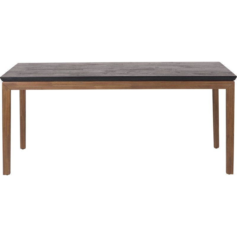 Takierra Acacia Solid Wood Top Dining Table, Black/Brown