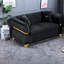 Causeuse Modern Sofas, canapé en velours de 61,8 pouces avec garniture en métal doré pour la maison