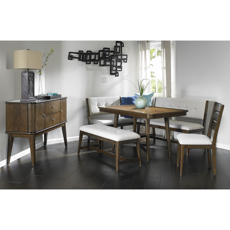 Curved Dining Bench Mid-Century Modern Upholstered Curved Bench