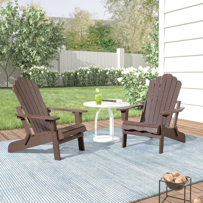 Chaise Adirondack pliante en plastique Henninger, Chêne brun foncé
