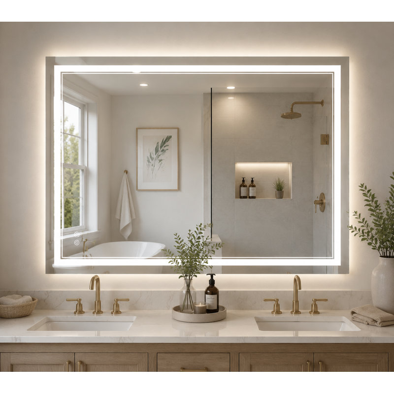 Miroir de salle de bain à DEL avec miroir de salle de bain, 40" x 32"