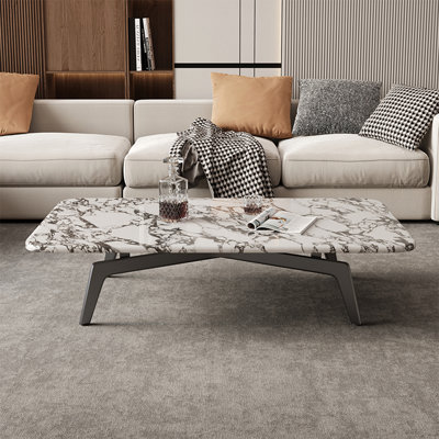 Modern simple round marble coffee table