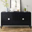 Buffet noir rétro à 4 portes - Offre des options de rangement polyvalentes pour votre maison