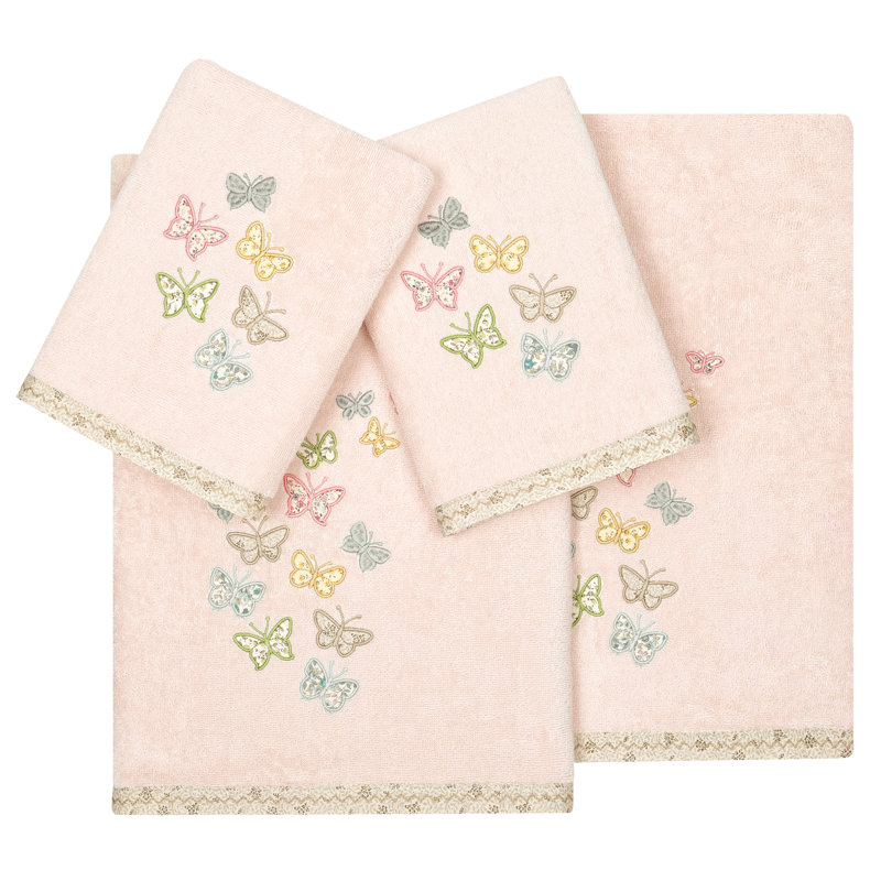 100% Turkish Cotton Towel Set, Blush, 4 Piece Towel Set