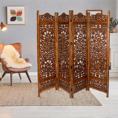 Beheshta 200cm W x 180cm H 4 - Panel Folding Room Divider
