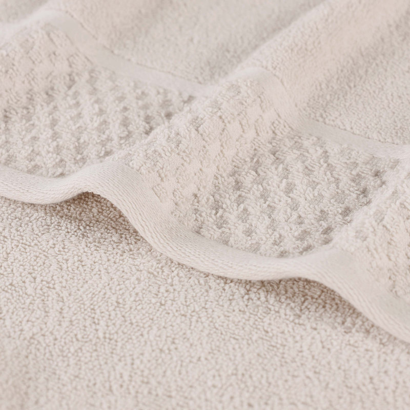 Essuie-mains en jacquard Lisse, Ivoire / gris anthracite