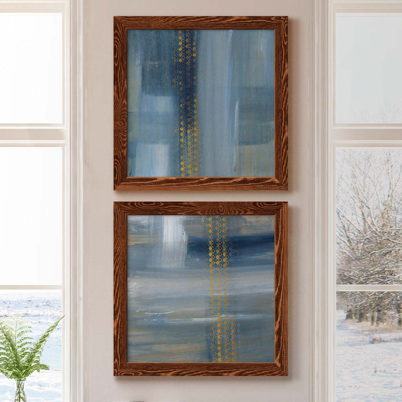 «Touching the Sky I», ensemble de 2 peintures sur toile encadrées, H 17 po x l 34 po x P 1,5 po, Érable encadré