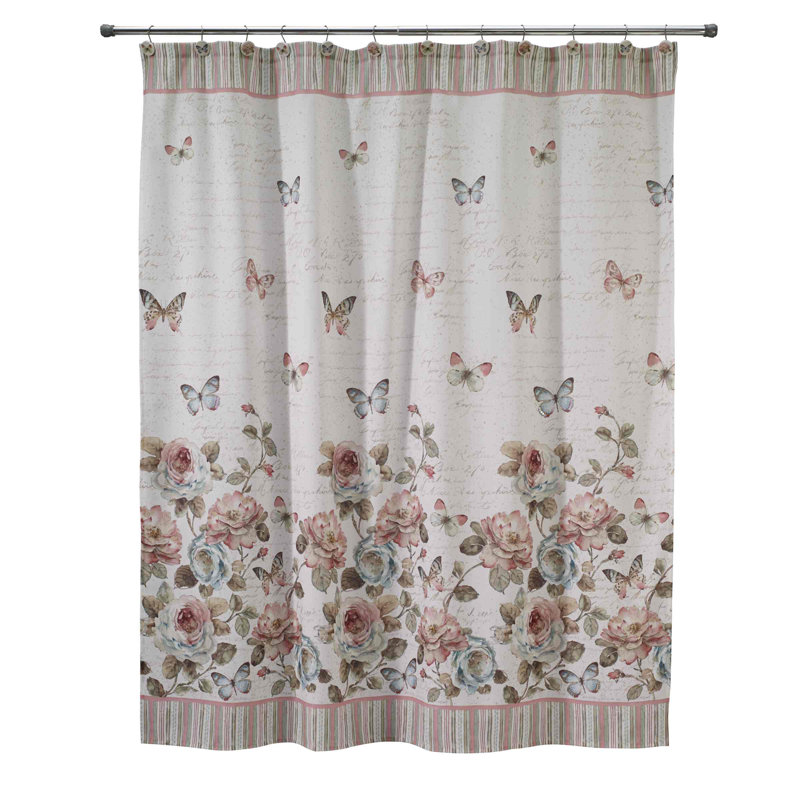Ensemble de rideau de douche et crochets de jardin Avanti Linens Butterfly
