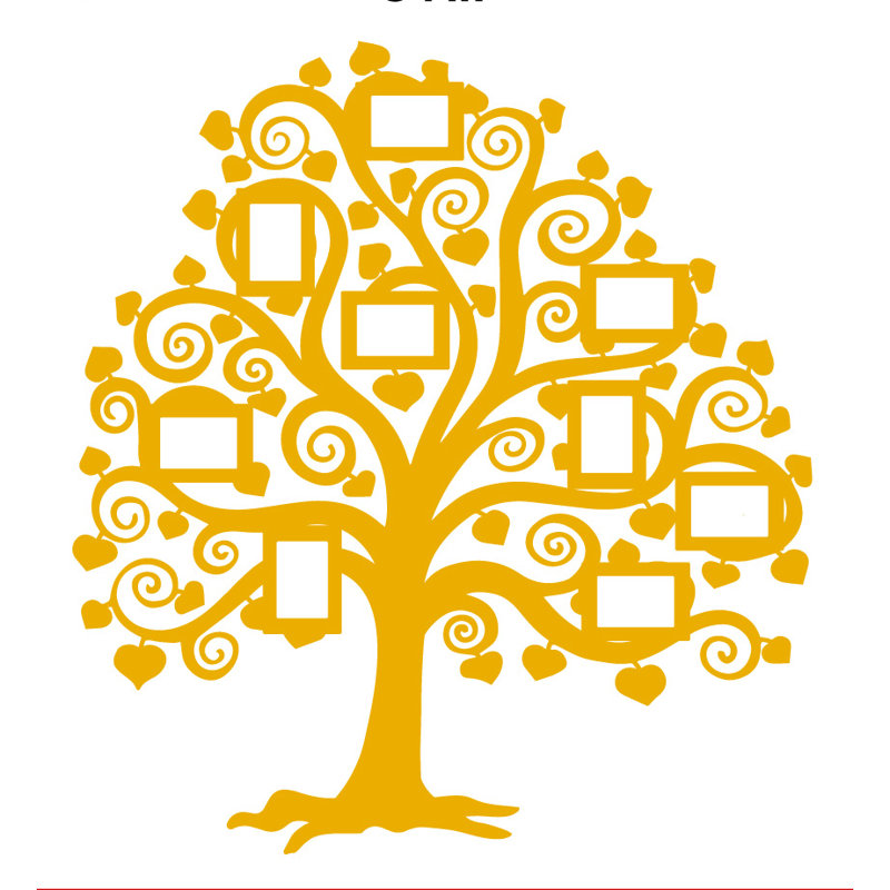 Décalcomanie murale images arbre familial, Jaune signalisation
