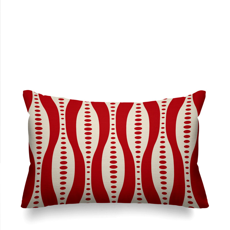 Housse et insert pour oreiller rectangulaire d'extérieur Claiborn, Rouge
