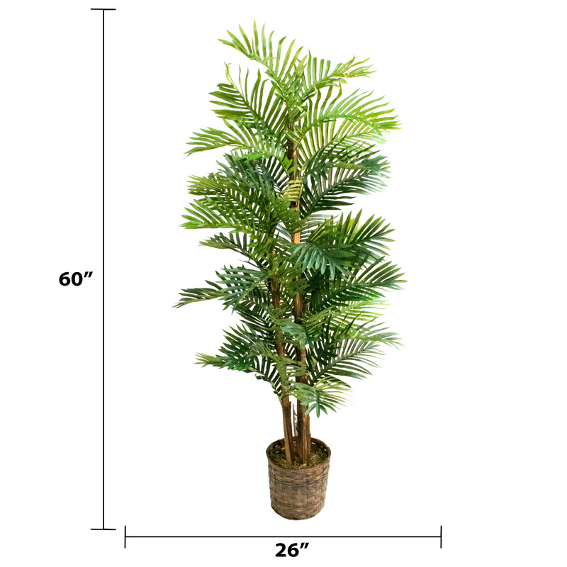 60" Artificial Palm Tree in Planter Set, 2