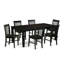 Ensemble de table de salle à manger 7 pièces composé d'une table de salle à manger rectangulaire avec feuille papillon et 6 chaises, noir et cerise-709570533-709570553