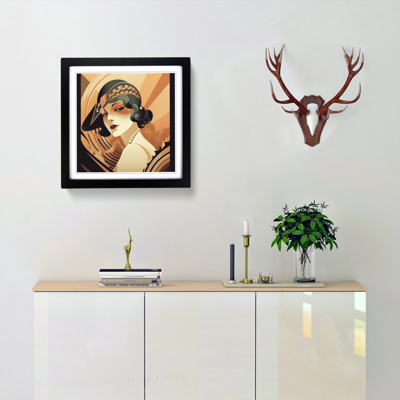 Single Picture Frame Print on Wood, Black