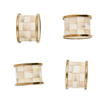 Mocha Check Napkin Rings