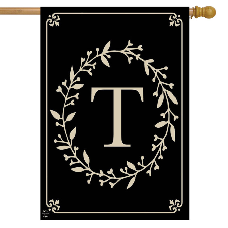  Drapeau de maison classique monogramme lettre T