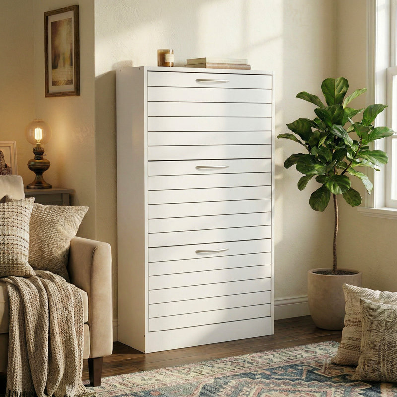 Armoire de rangement pour 10 à 10 paires de chaussures, Blanc