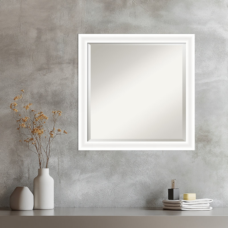 Miroir mural Oliver, 23 po x 23 po, Blanc