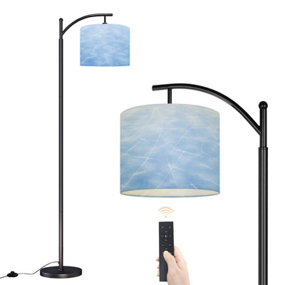 Lampe sur pied à arc avec abat-jour réglable Patins à glace Lampe sur pied 3 températures de couleur à haut gradateur avec interrupteur au pied pour la chambre à coucher