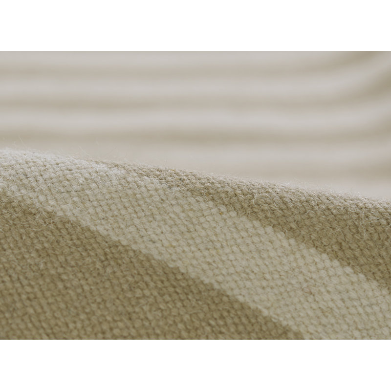 Beige and Off-White Geometric Wool Flat Woven Rug 2' X 3'