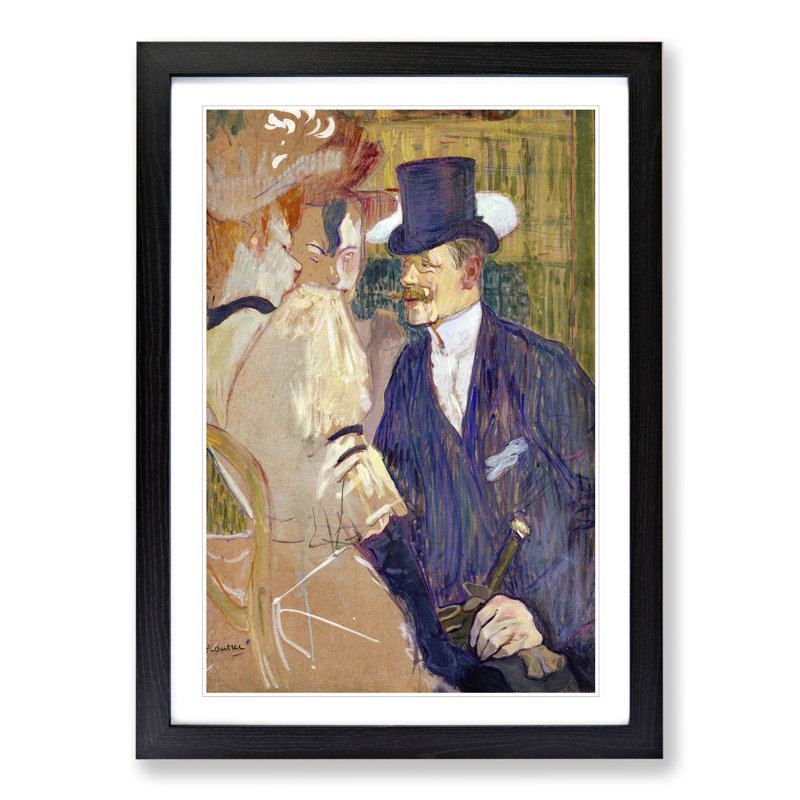 The Englishman by Henri de Toulouse-Lautrec - Picture Frame Painting, 36cm H x 27cm W x 2cm D, Black