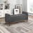 Mid-Century Modern Solid Wood Bench, Dark Gray Textured Fabric, Bedroom, 22.5" Height Upholstered Seat, 18.5" Seat Depth-453741326
