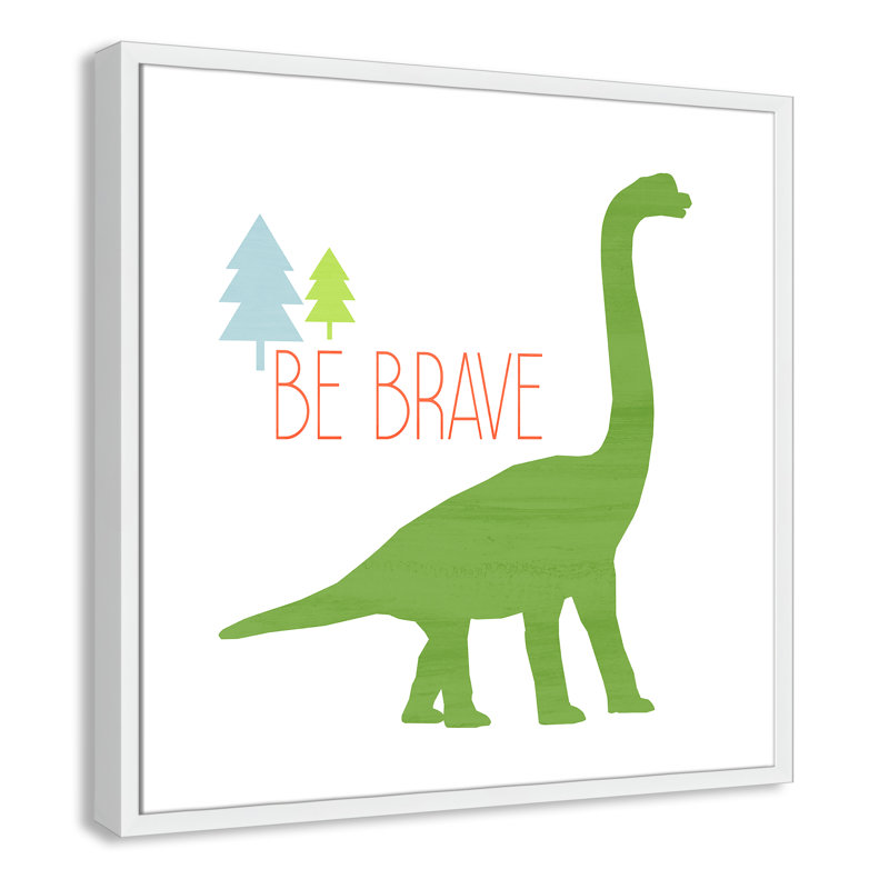 Dino Brave 1 ', art encadré, 26.5" H x 26.5" W x 1.18" D, Encadré de boîte blanc