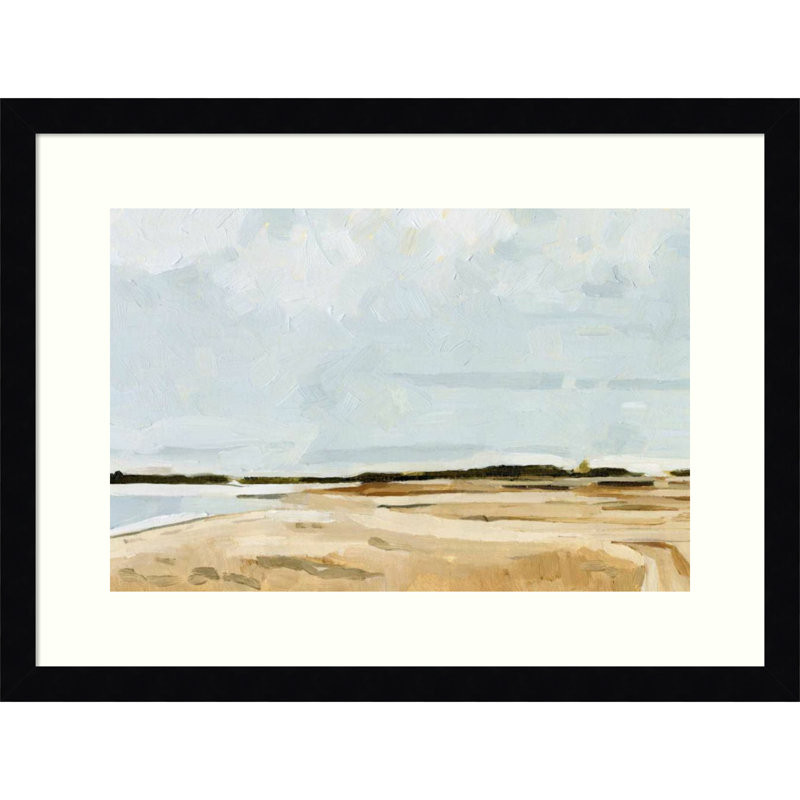 «Quiet Coast I» par Emma Caroline - reproduction de photo encadrée sur papier, H 27 po x l 37 po, Papier encadré noir