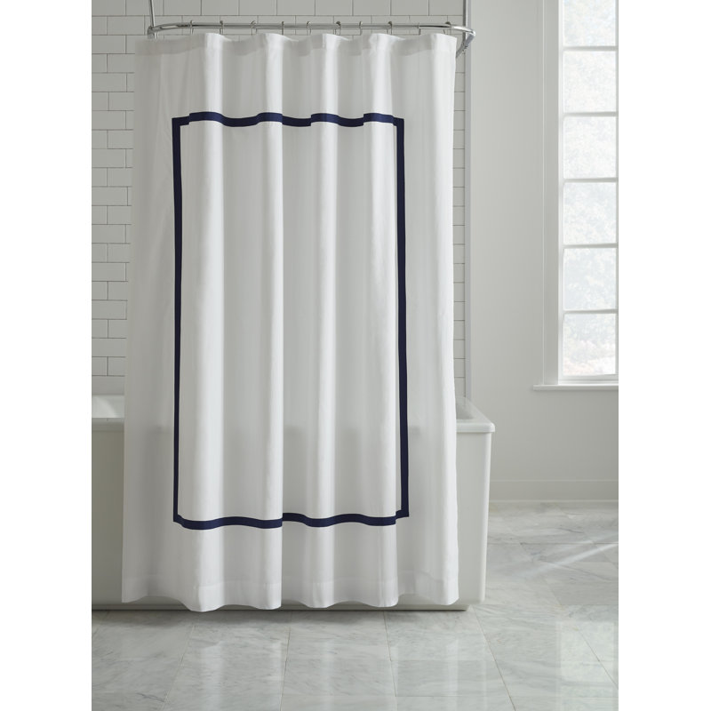 Estate Shower Curtain, White/Navy